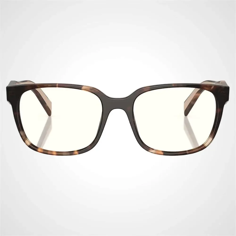 New PRADA Eyeglasses Square Brown Caramel Havana 52-18-140mm